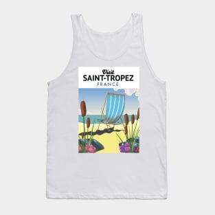 Saint-Tropez France travel poster Tank Top